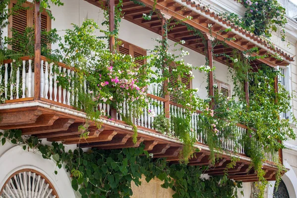 Colinial Haus Balkon Cartagena Indias — Stockfoto