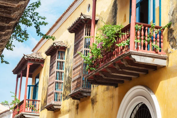 Casa Colonica Balcone Cartagena Indias — Foto Stock
