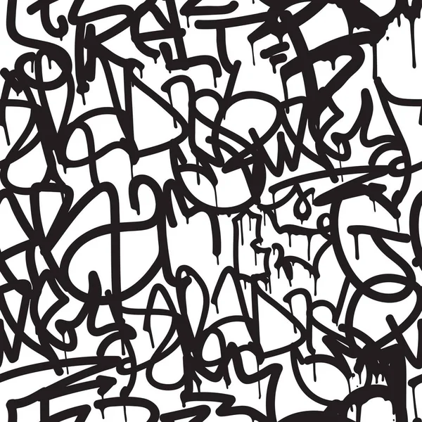 Graffiti Háttér Zökkenőmentes Minta Vektor Címkék Írás Graffiti Kézstílus Régimódi — Stock Fotó