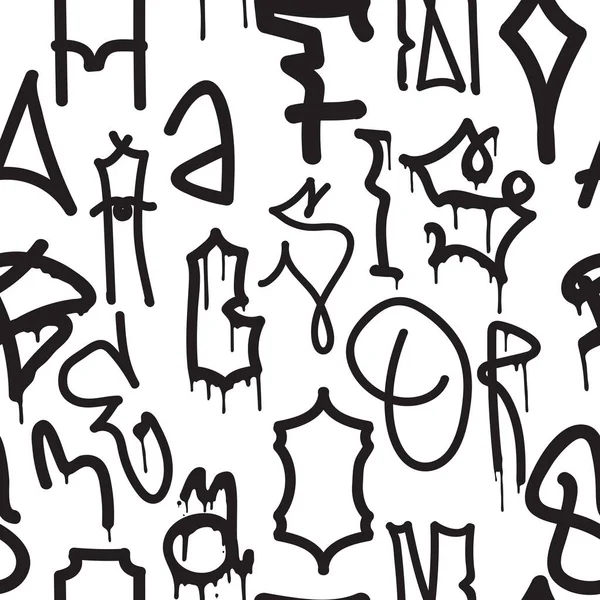 Graffiti Background Seamless Pattern Vector Tags Writing Graffiti Hand Style — Stock Photo, Image