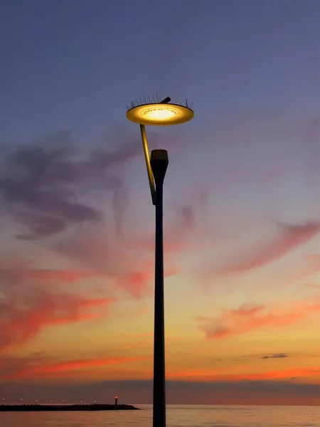 Street Lamp Baltic Sea Background — Stock Photo, Image