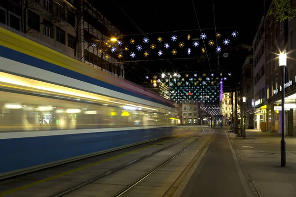 Vánoční Světla Město Curych — Stock fotografie