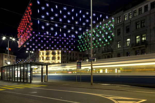 Natal Luzes Cidade Zurich — Fotografia de Stock