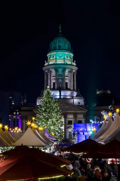 Mercado Natal Praça Gendarmenmarkt Berlim Alemanha — Fotografia de Stock