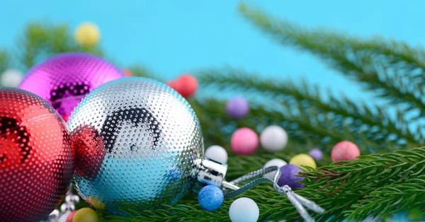 Christmas Decoration Christmas Ball Ornaments Branch Christmas Tree — Stock Photo, Image