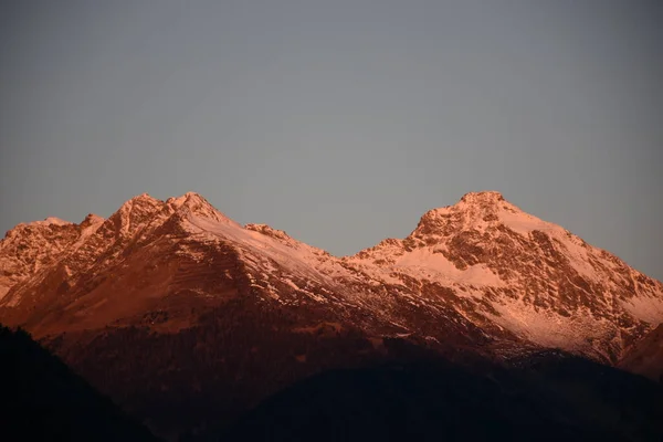 Svítání Svítání Východ Slunce Iseltal Matrei Východní Tyrolsko Soumrak Sluneční — Stock fotografie