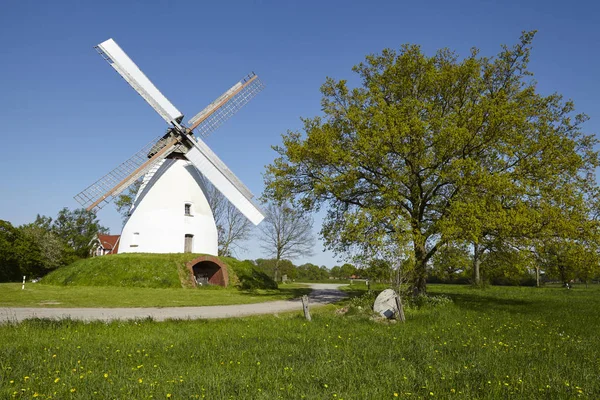 Naturskön Utsikt Över Landskapet Med Väderkvarnsbyggnad — Stockfoto