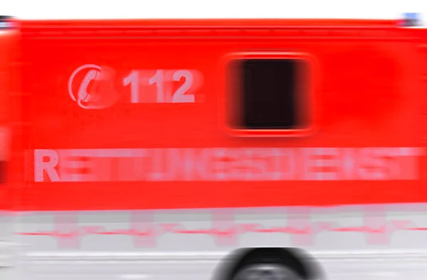 Ambulância Serviços Emergência Para Ser Rápido Turva — Fotografia de Stock