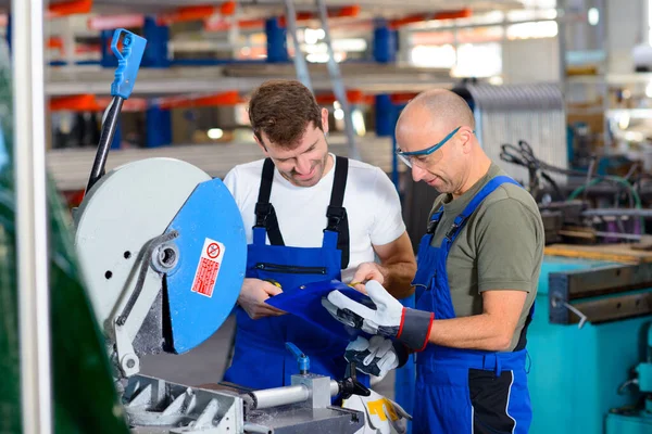 Two Worker Factory Machine — Stock Photo, Image