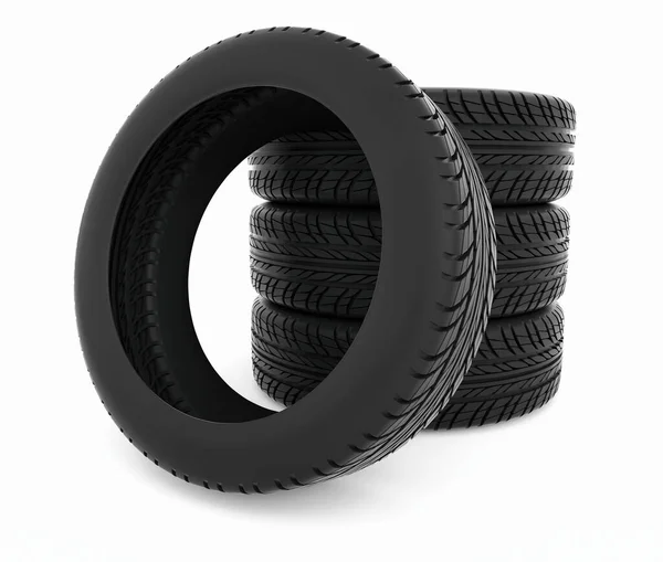 Car Tires White Background — Stock Photo, Image