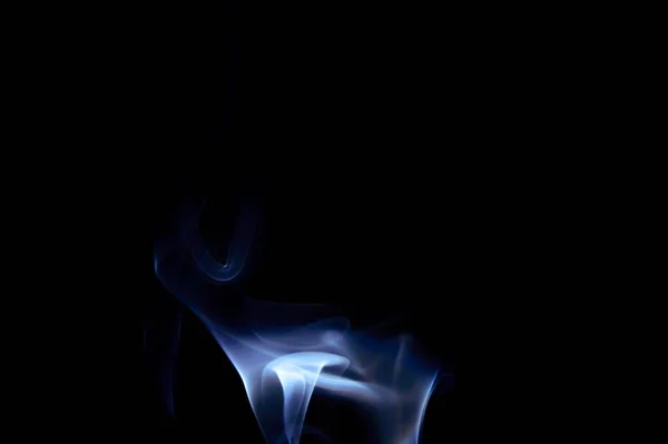 Blue Abstract Smoke Art Creature Black Background — Stock Photo, Image