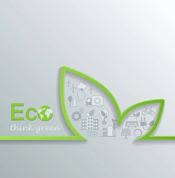 Creative Eco Concept Design Επίπεδη Σχεδίαση Διάνυσμα — Φωτογραφία Αρχείου