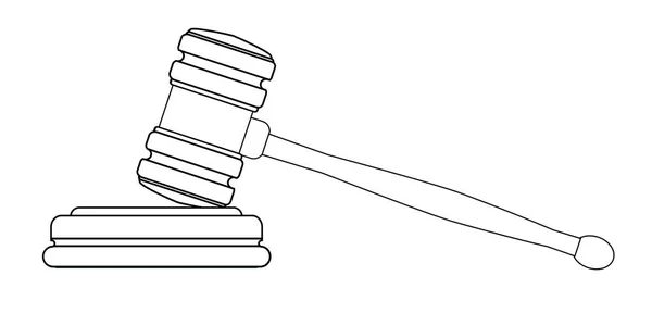 Линейный Рисунок Гравия Используемого Судьями Суде Аукционистами Белом Фоне — стоковое фото