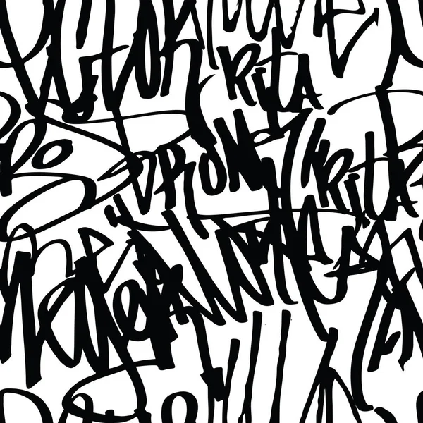 Graffiti Achtergrond Naadloos Patroon Vector Tags Aan Het Schrijven Graffiti — Stockfoto