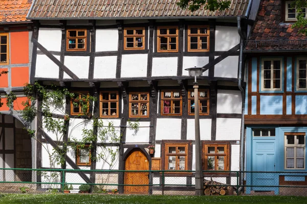Centro Storico Quedlinburg Case Incorniciate Legno — Foto Stock