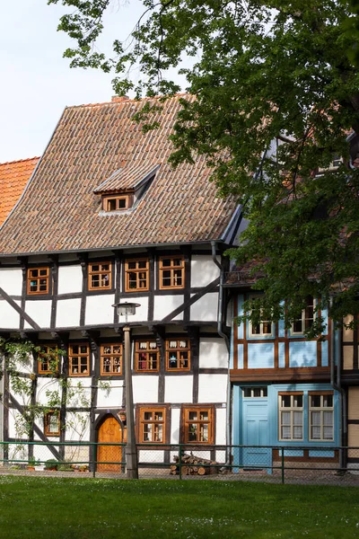 Centro Storico Quedlinburg Case Incorniciate Legno — Foto Stock