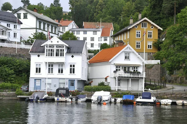 ノルウェー南部のトレヴストランドの港町で — ストック写真