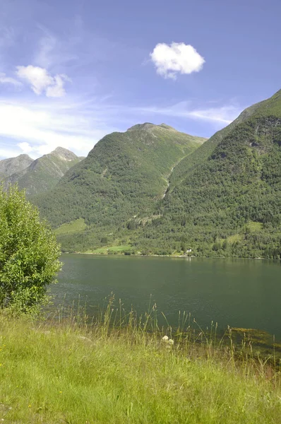 Immagini Vetlefjorden Tra Dragsvik Ulvastad Sulla Strada — Foto Stock