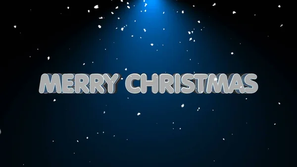 Merry Christmas Text Snow Light — Stock Photo, Image