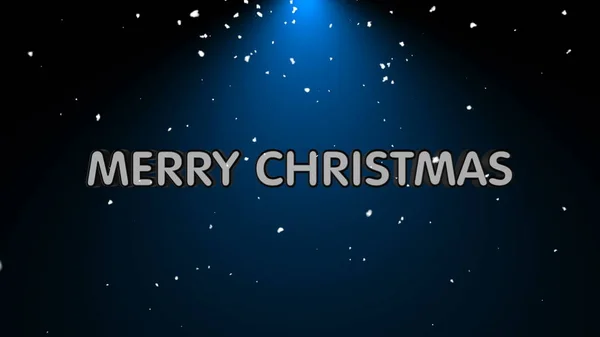 Merry Christmas Text Snow Light — Stock Photo, Image