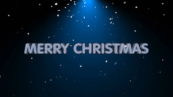 Merry Christmas Text Snow Light — Stock Photo, Image