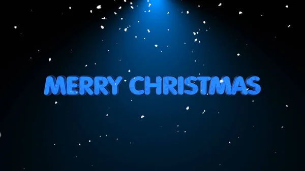 Merry Christmas Text Snow Light — Stock Photo, Image