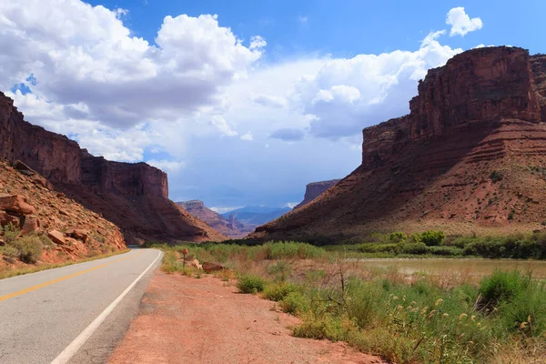 Panorama Utahu Dálnice Přes Červené Hory Spojené Státy Americké — Stock fotografie