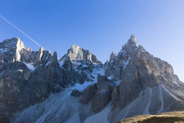 Italienska Dolomiter Toppar Bergslandskap Från San Martino Castrozza Geologiska Formationer — Stockfoto