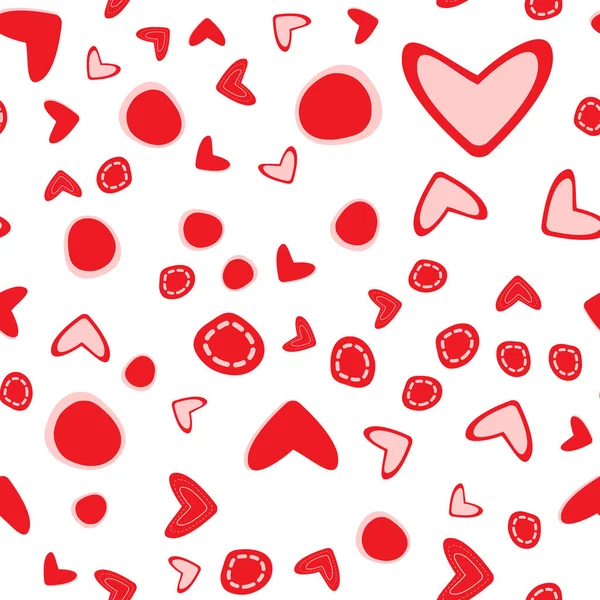 Seamless Pattern Different Size Hearts White Background — Stock Photo, Image