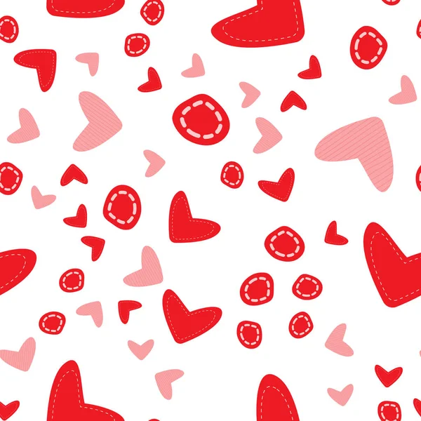 Seamless Pattern Different Size Hearts White Background — Stock Photo, Image