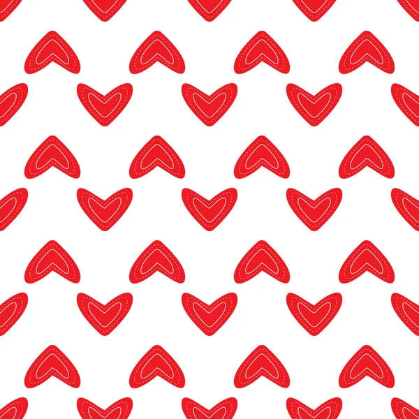 Seamless Pattern Red Hearts White Background — Stock Photo, Image