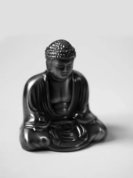 Fekete Fehér Fénykép Kamakura Nagy Buddhájáról — Stock Fotó