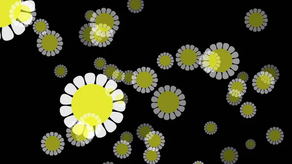 Компьютерный Графический Цветочный Фон Белый Желтый Цвет — стоковое фото