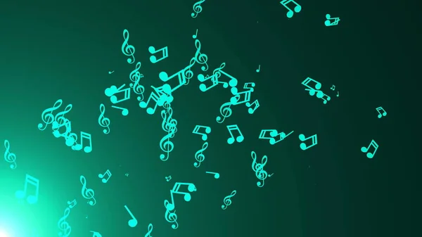 Musical Notes Float Abstract Background Flares — Stock Photo, Image