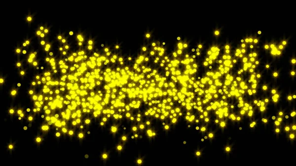 Sfondo Particelle Oro Particelle Gialle Con Sfondo Nero — Foto Stock