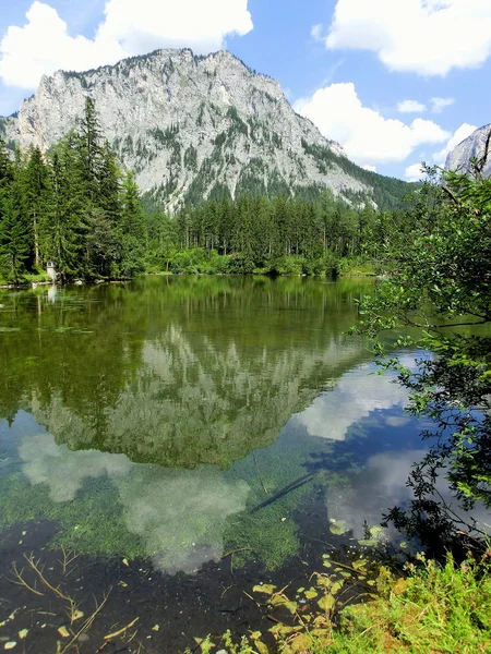 Lagoa Com Montanha Fundo — Fotografia de Stock