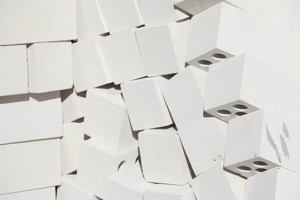 Stacked White Building Blocks — 图库照片