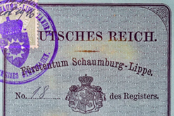 Passaporte Principado Schaumburg Lippe — Fotografia de Stock