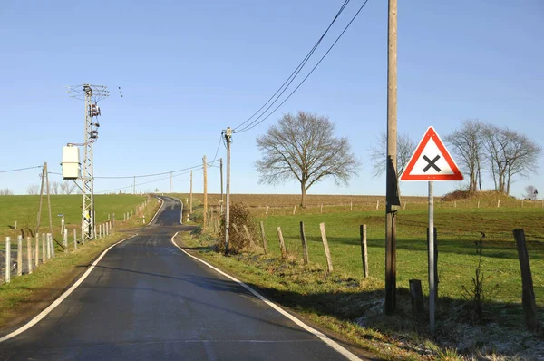 Telefone Fixo Para Poder Uma Estrada País — Fotografia de Stock