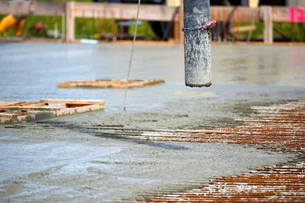 Baustelle Gießt Beton — Stockfoto