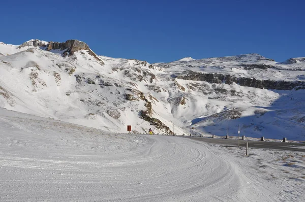 Bela Vista Sobre Alpes Montanhas Fundo — Fotografia de Stock