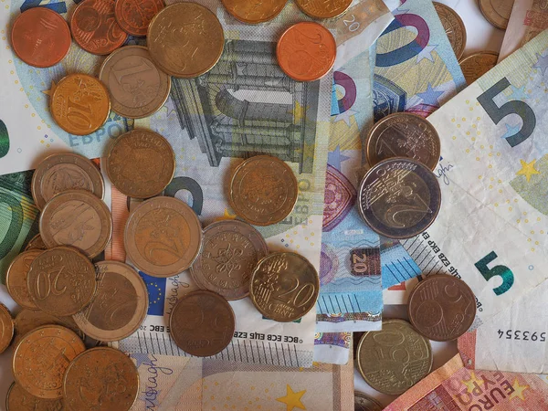 Euro Eur Bankjegyekkel Érmékkel Valuta Európai Unió Hasznos Mint Háttér — Stock Fotó