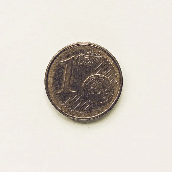 Винтажный Взгляд Валюта Европы Цент Общая Сторона Монеты — стоковое фото