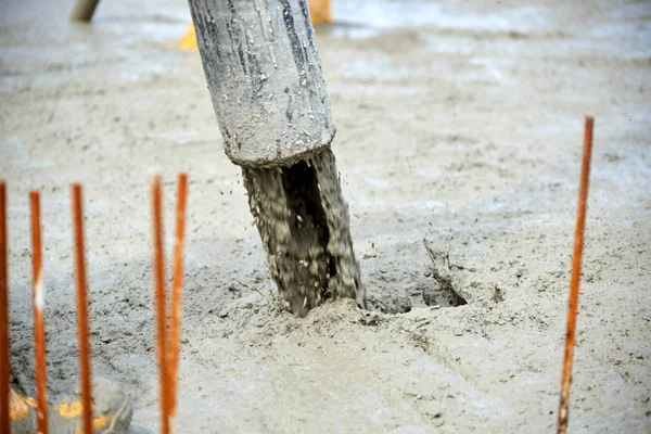 Bouwplaats Gieten Beton — Stockfoto