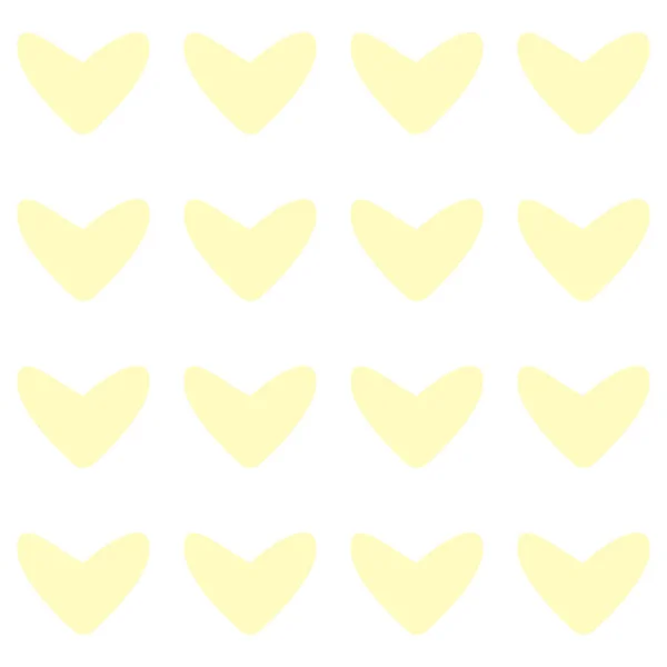 Beyaz Zemin Üzerinde Açık Sarı Kalpler Olan Pürüzsüz Desen — Stok fotoğraf