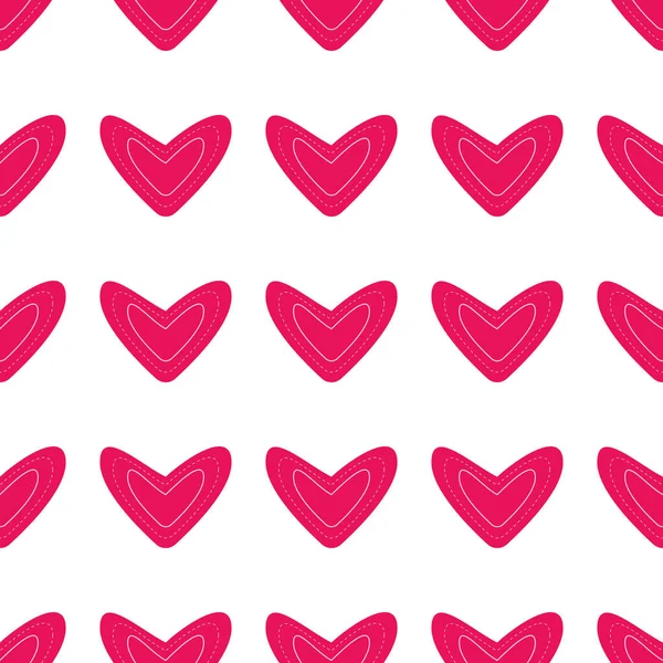 Бесшовный Рисунок Темно Розовыми Сердцами Белом Фоне — стоковое фото