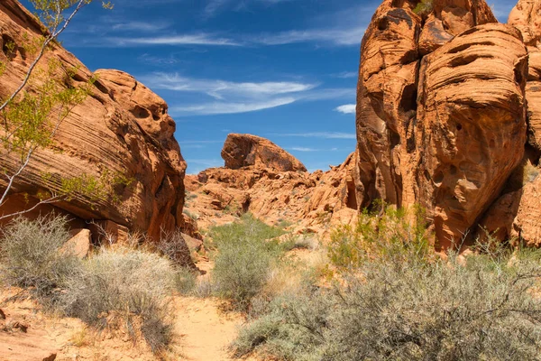 Beeindruckende Landschaft Und Sandsteinformationen Valley Fire State Park — Stockfoto