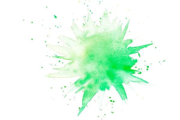Tache Abstraite Éclaboussure Dans Aquarelle Couleur Verte — Photo