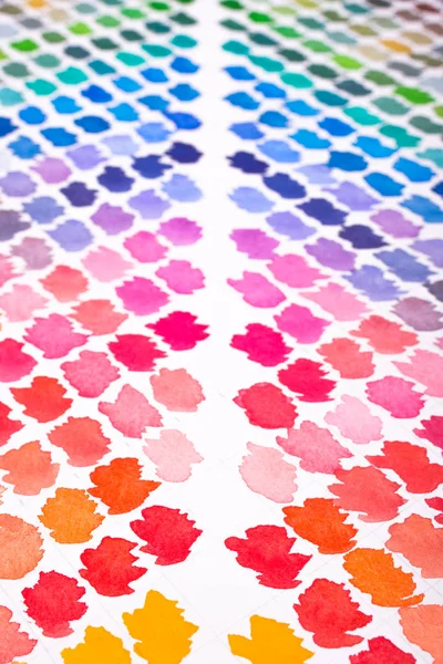 Acuarela Paleta Colores Sobre Papel Orientación Vertical — Foto de Stock