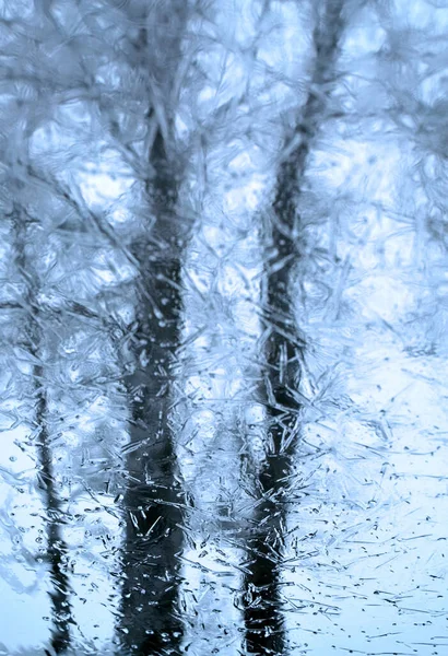 Pára Brisa Congelado Carro — Fotografia de Stock